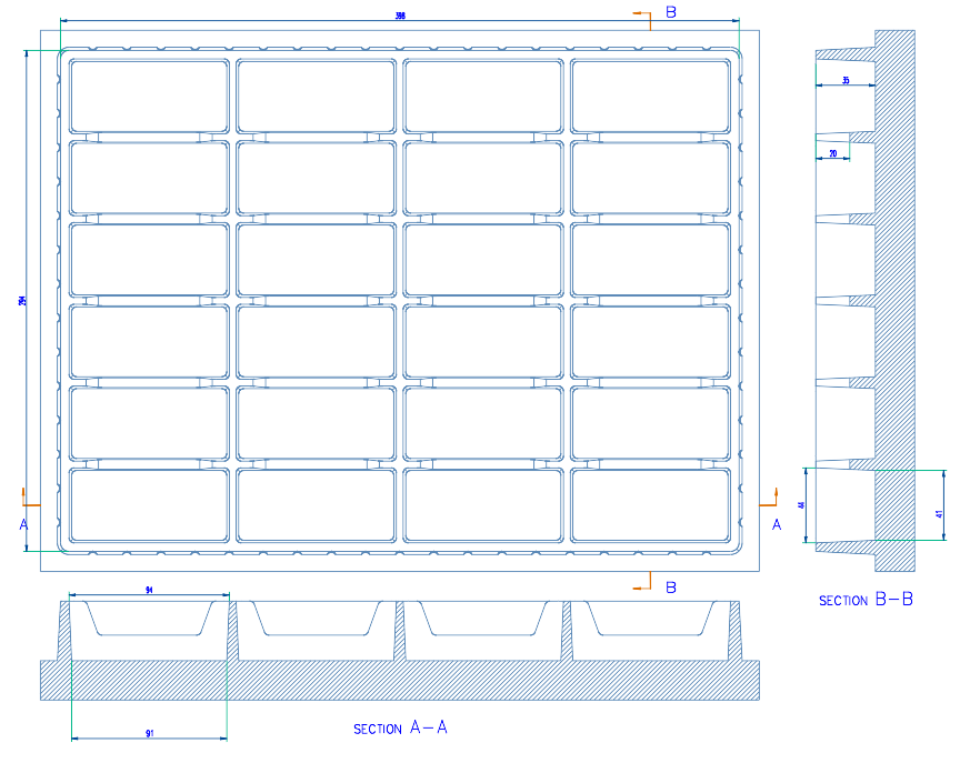 20 Tabletts TexRack® für 480 einzelne Die Cast-Autos