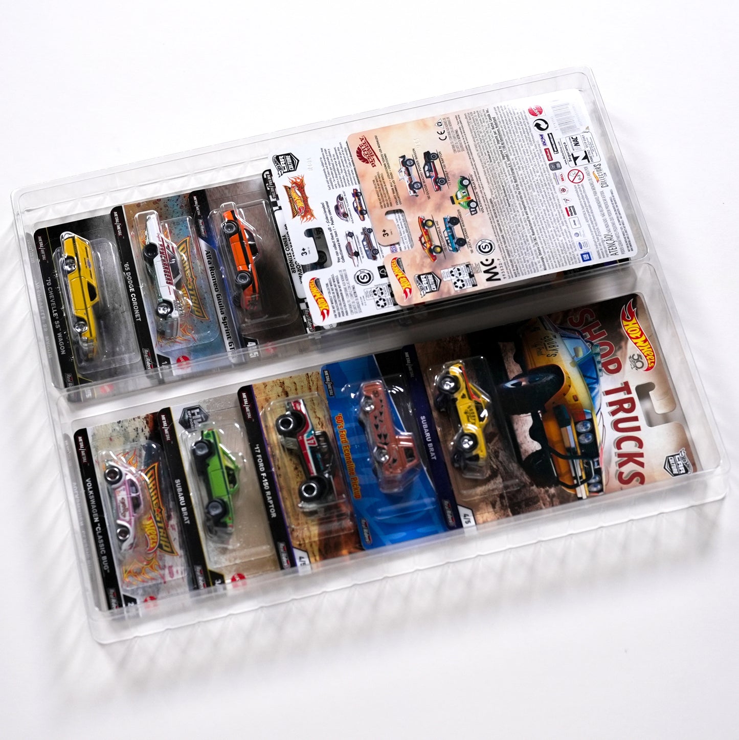 20 Tabletts TexRack® für Hot Wheels Premium-Karten und GreenLight-Modelle