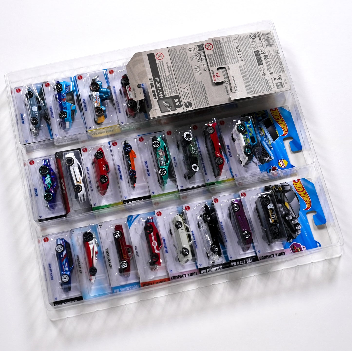 20 Trays TexRack® für HW Main Line und Matchbox auf Karte für über 500 Modelle