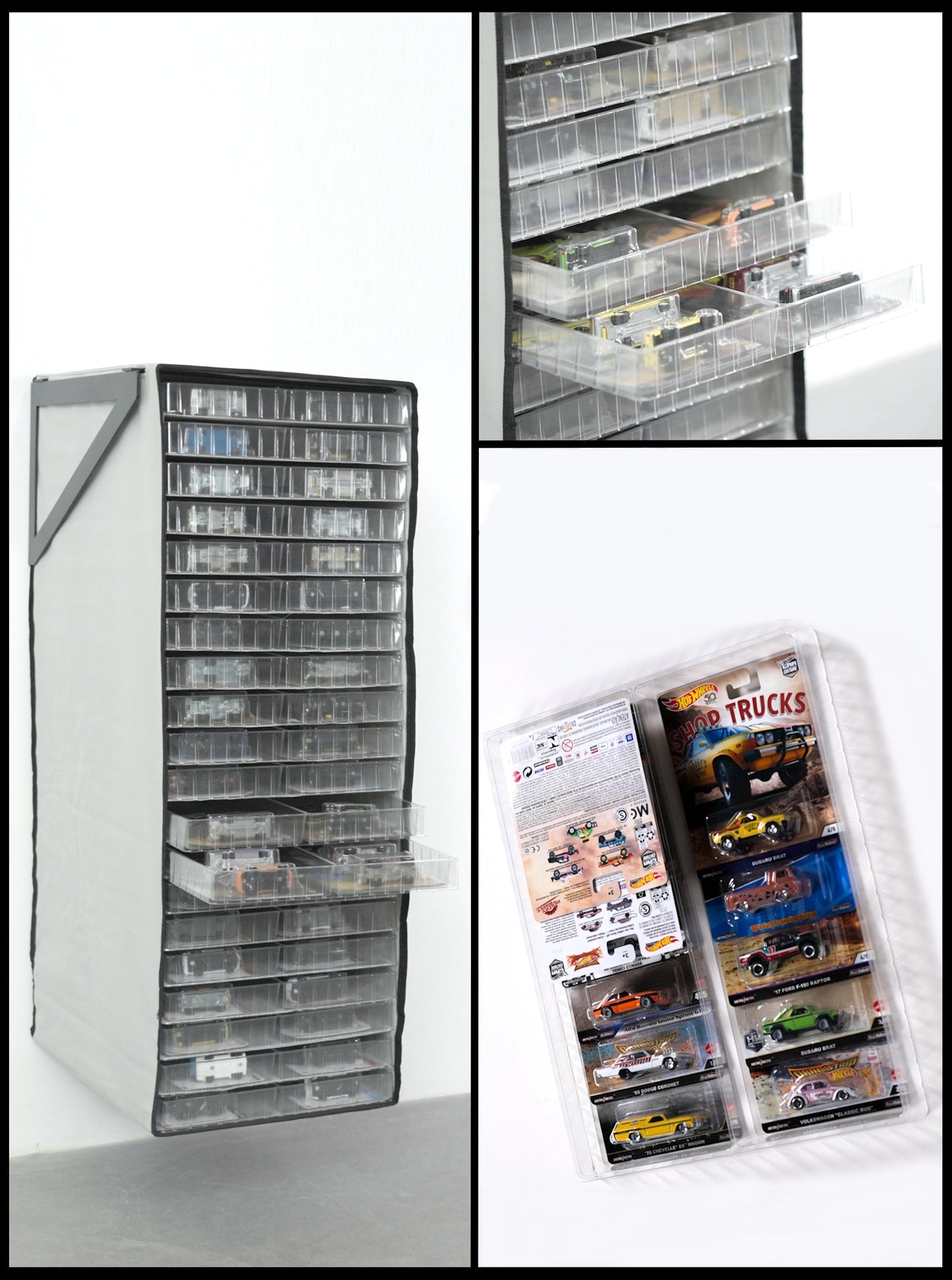 20 Tabletts TexRack® für Hot Wheels Premium-Karten und GreenLight-Modelle