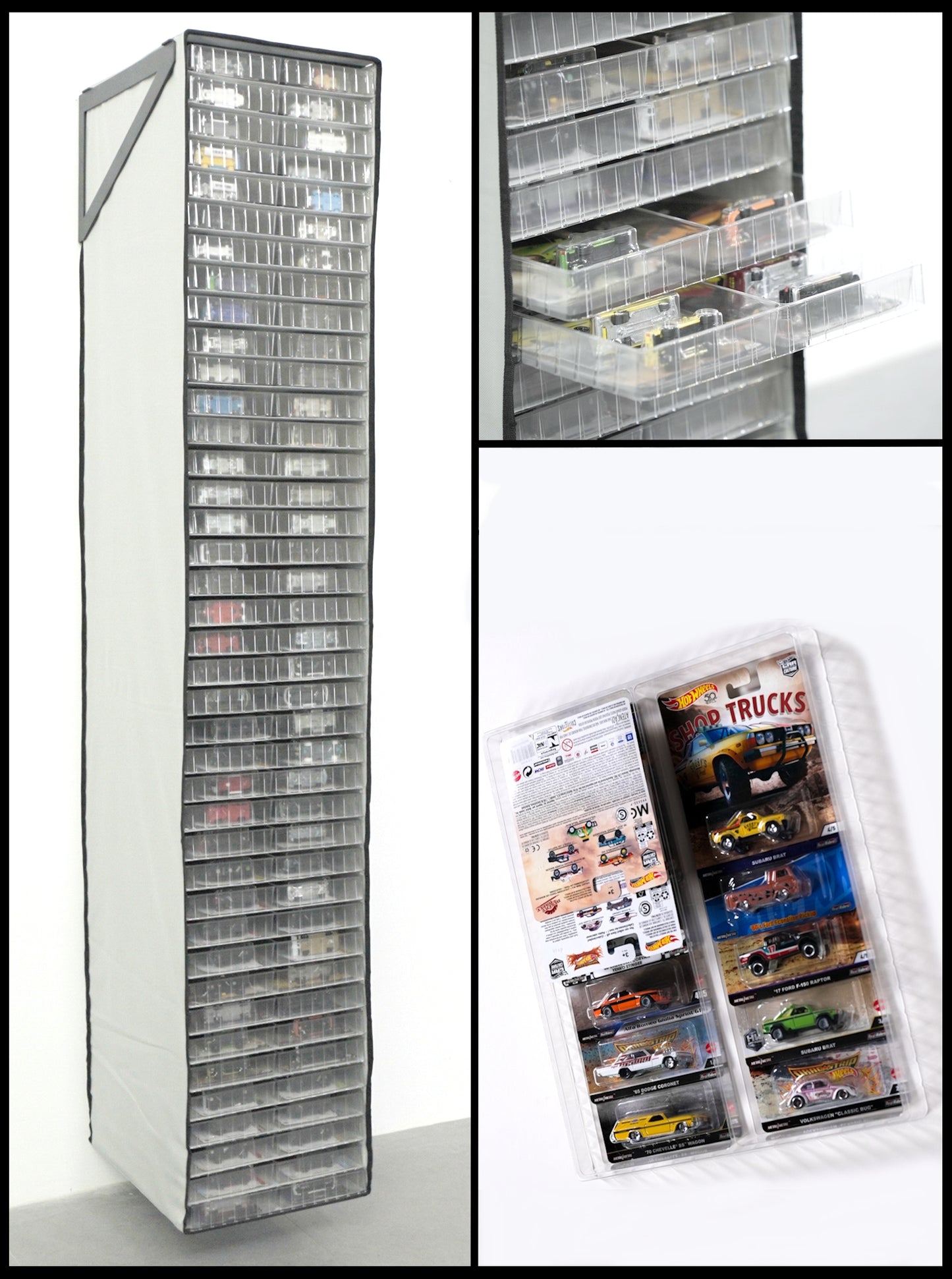 40 Tabletts TexRack® für Hot Wheels Premium-Karten und GreenLight-Modelle