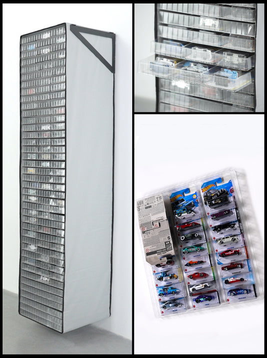 40 Trays TexRack® für HW Main Line und Matchbox auf Karte für über 1.000 Modelle